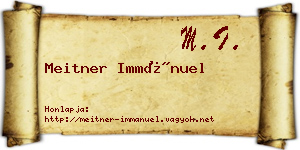 Meitner Immánuel névjegykártya